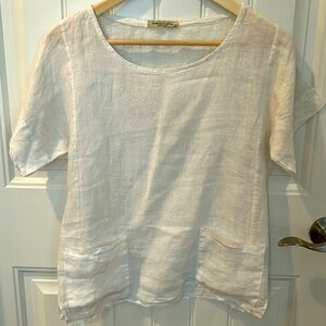 100% linen White top. Like new! Size Small